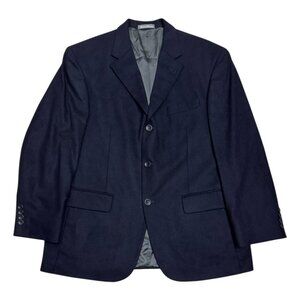 OSCAR DE LA RENTA Wool & Cashmere Blue Vintage Luxury Designer Blazer Jacket 42S